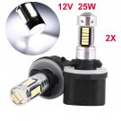1 Pair 12V 880 Powerful LED Cool White Car Fog Driving Light DRL Head Lamp Bulbs