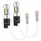 A Pair of Car H3 4014 Cold White LED Headlight Fog DRL Light Lamp Bulb DC 12V