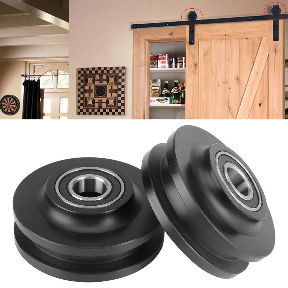 2x Sliding Barn Door Hardware Track Kit Closet Window Cupboard Rail Roller Patio