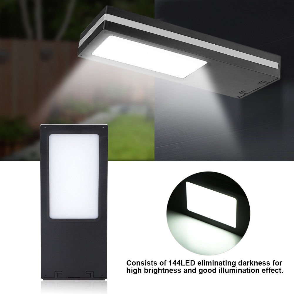144LED Solar Power PIR Motion Sensor Wall Light Outdoor Garden Yard Patio Lamp