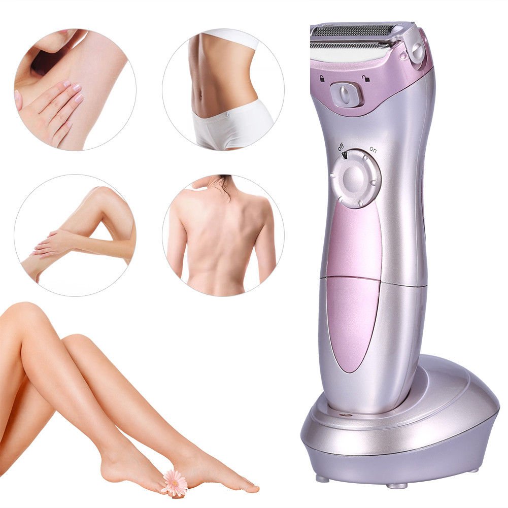 Electric Shaver Cordless Bikini Trimmer Wet Dry Shower Bath Foam Gel Use