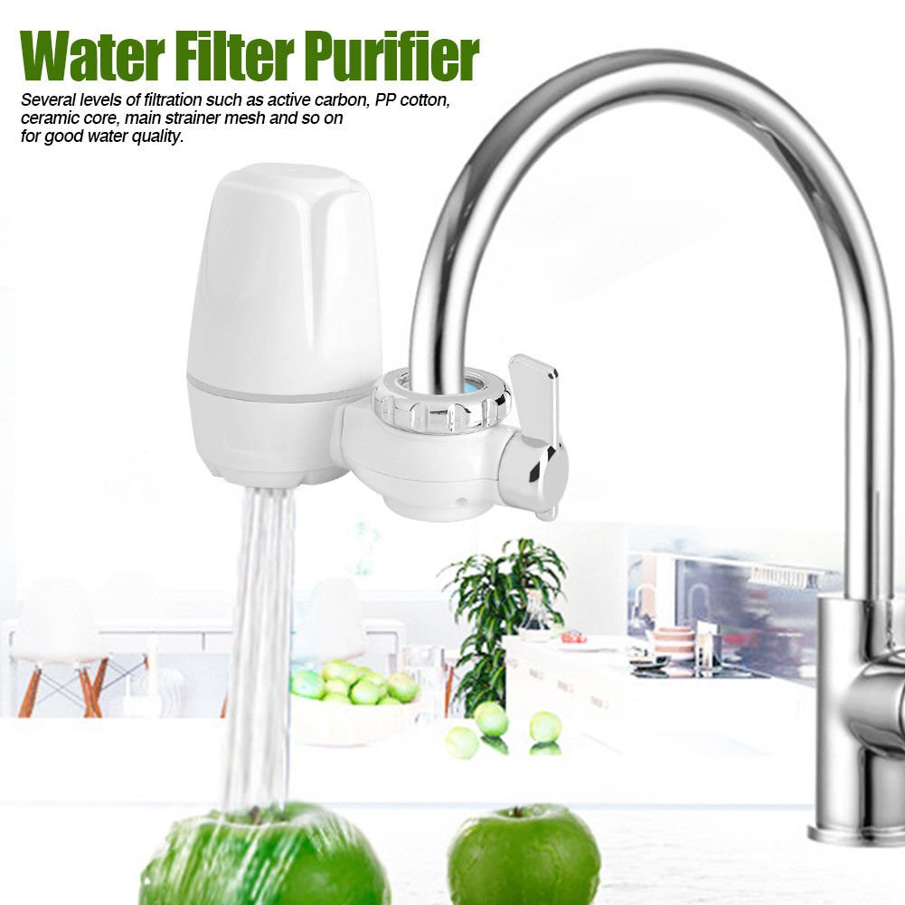 Household Kitchen Tap Faucet Mount Water Filter Purifier w/Washable Ceramic Core