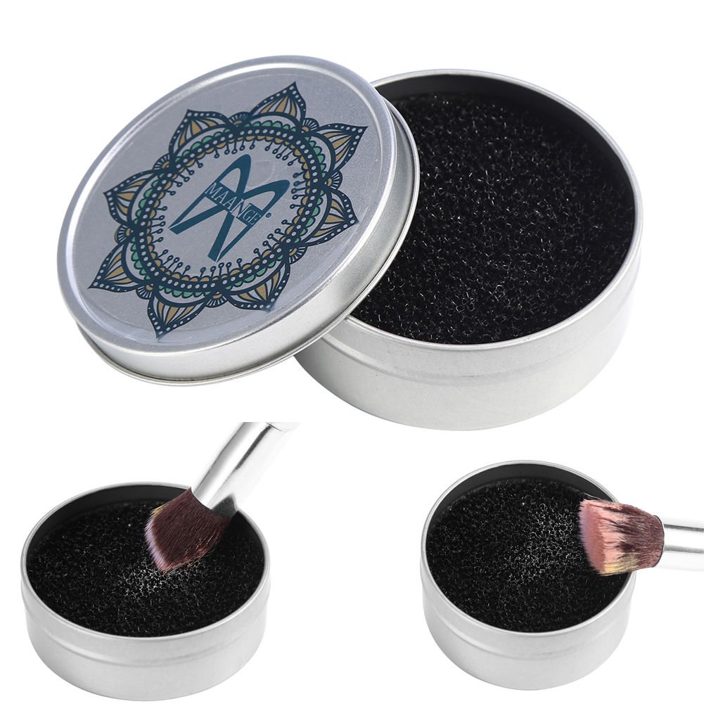 1Pcs Makeup Remover Brush Color Clean Eyeshadow Tools Quick Cleaner Sponge Box