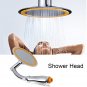 Stainless Steel Shower Head Round-Shape High Pressure Handheld Bathroom Sprayer