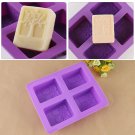Silicone 4-Cavity Rectangle Soap Cake ice Mold Mould Tray For Homemade Craft DIY