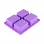 Silicone 4-Cavity Rectangle Soap Cake ice Mold Mould Tray For Homemade Craft DIY
