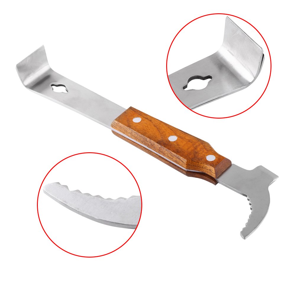 Wooden Handle Bee Hive Hook Scraper Stainless Steel Beekeeping Tool Equipment em