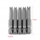 5x 50mm S2 Alloy 1/4" Hex U-shaped Head Screw Driver Bits Magnetic Tip Hand Tool
