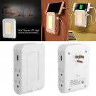 US Plug LED Night Light Sensor Dual USB Wall Plate Charger For Mobile Phone Pad