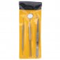 3pcs Stainless Steel Dental Set Mouth Mirror Probe Plier Tweezer Teeth Clean Kit