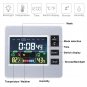 LCD Digital Alarm Clock Backlight Weather Humidity Temp Thermometer Hygrometer