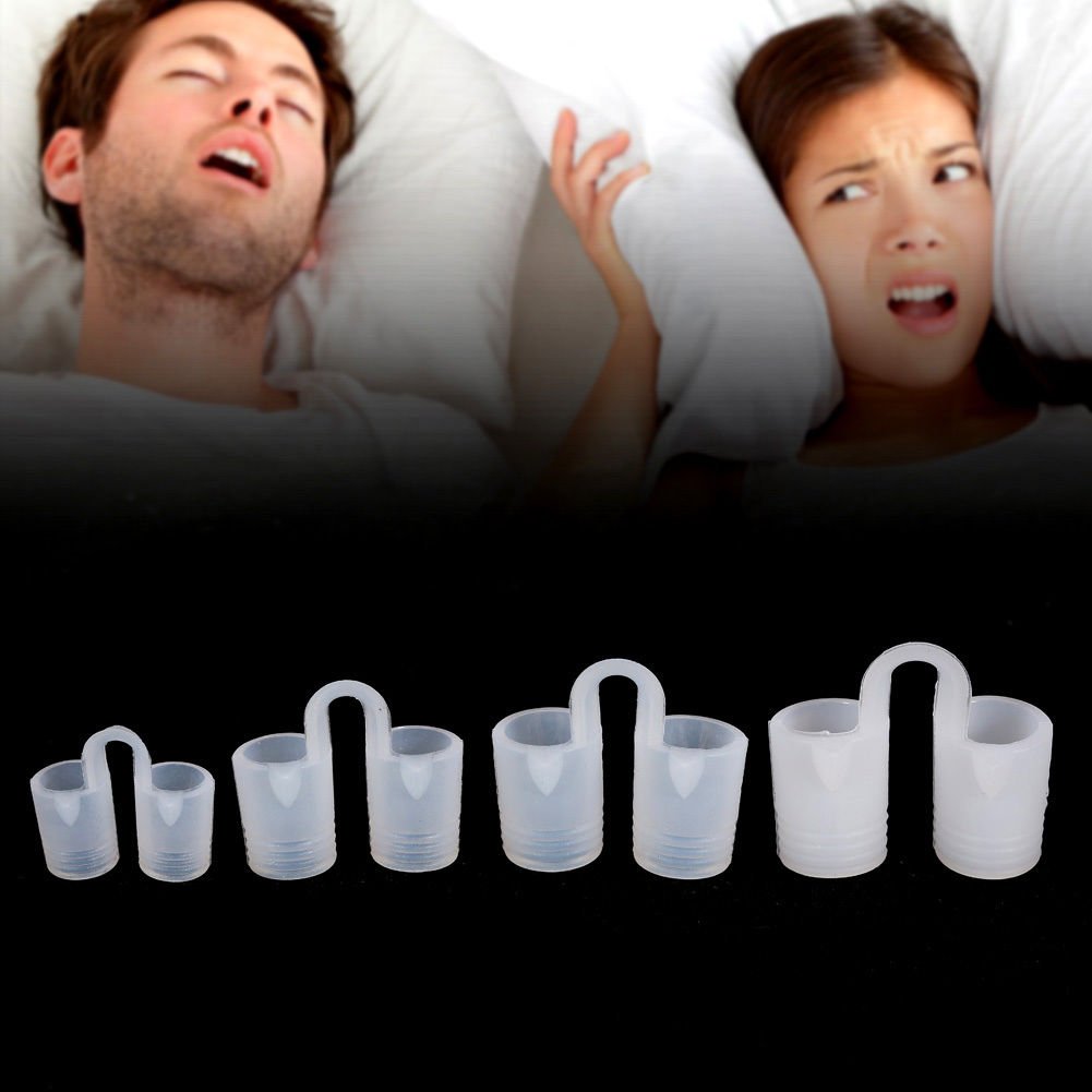 4X Silicone Anti Snore Nasal Dilators Apnea Aid Device Stop Snoring Nose Clip EH