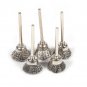 20pcs Silver Wire Brush Set Pen Cup Wheel Shaped Polishing Rotary Tools Mini