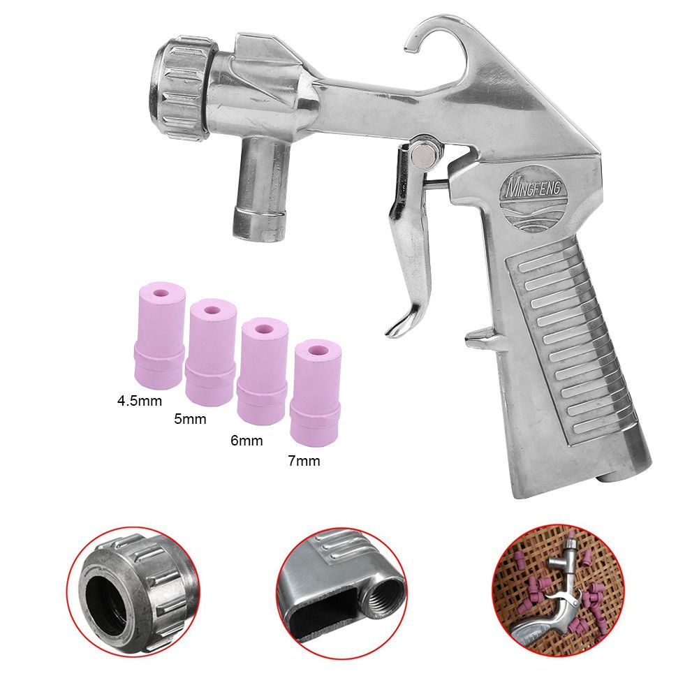 Aluminum Sandblaster Air Siphon Sand Blasting Feed Gun Ceramic Nozzle Abrasive