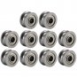 10pc 4x13x7mm U624ZZ U Groove Guide Pulley Sealed Rail Ball Bearing Carbon Steel