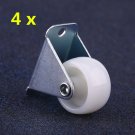 4Pcs Practical White PP 25mm Diameter Furniture Replacement Rigid Caster Wheel