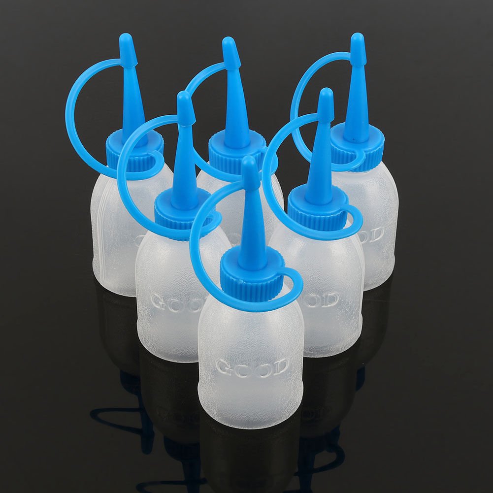 6Pcs/bag 30ML Industrial Glue Gel Oil Plastic Squeeze Empty Bottle Jet Dispenser