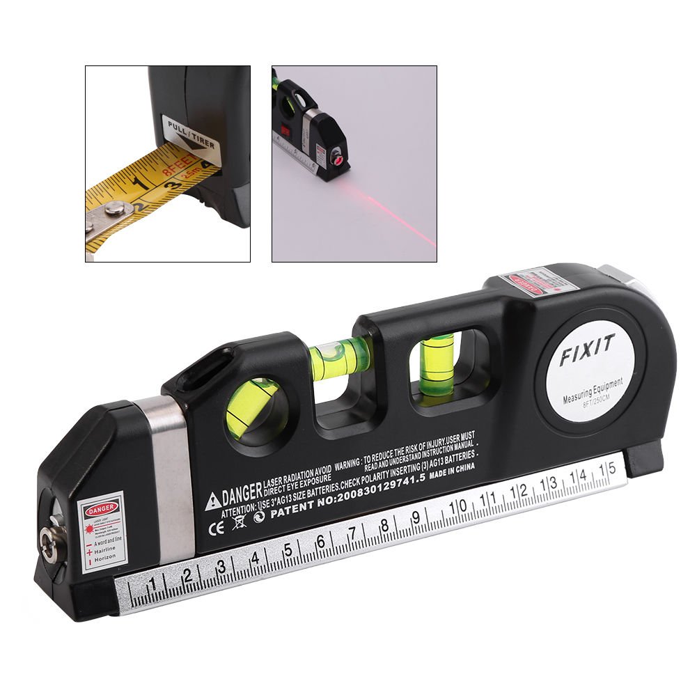 Plastic Accurate Laser Level Horizontal Vertical Line Measure Ruler