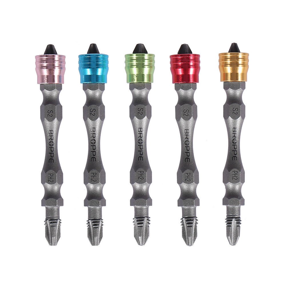 5Pcs 65mm Double Head PH2 Magnetic S2 Steel Screwdriver Bits Set for Drywall coi