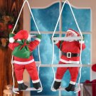 Lovely Christmas Santa Claus Climbing On Rope Ladder Xmas Trees Hanging Decor