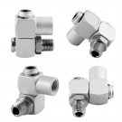 4pcs/Set 150PSI Aluminum 1/4" Silver 360° Swivel Air Hose Connector Adapter Tool