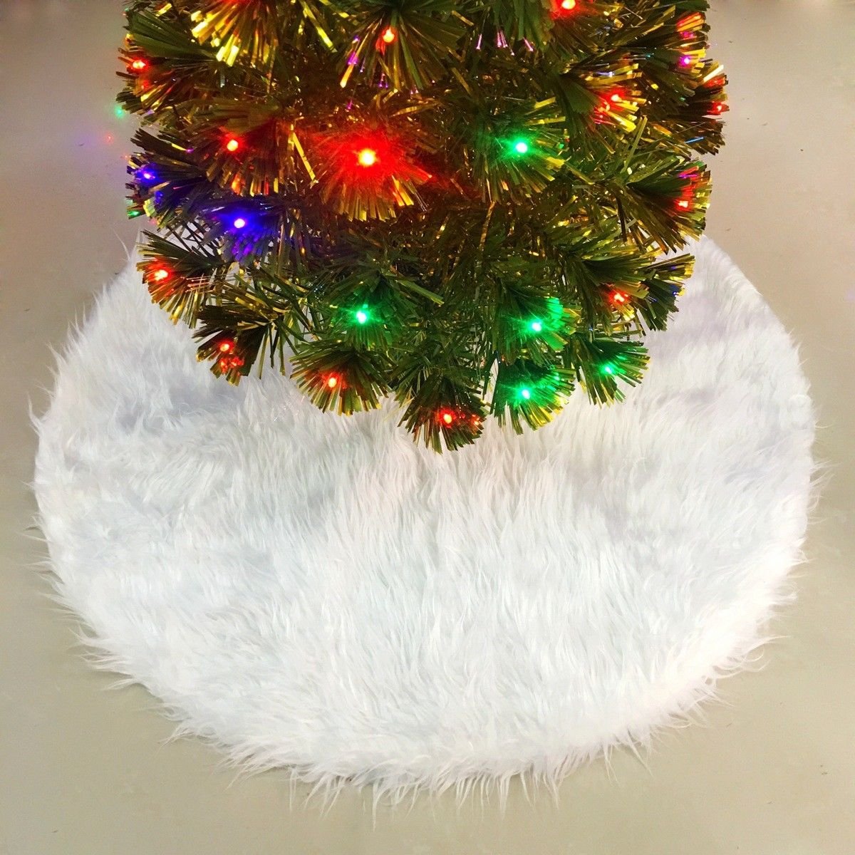 75cm Christmas Tree Plush Skirt Base Floor Mat Cover Xmas Party Ornament