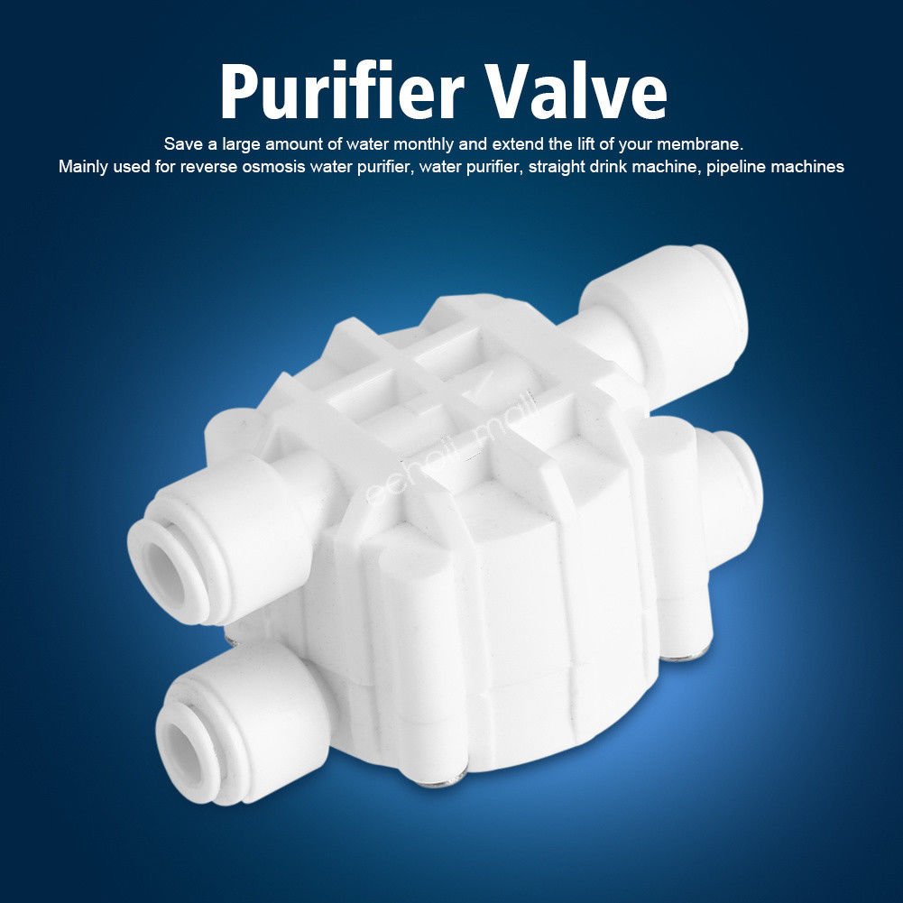 1/4"Connect Shut-Off 4 Way RO Valve Switch Water Purifier Reverse Osmosis System
