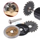 3x HSS 54.8mm Mini Wood Circular Saw Blade Cutting Blade Rotary Tool+Mandrel Set