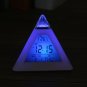 Small LED Clock Color Changing Digital Triangle Thermometer Alarm Clock
