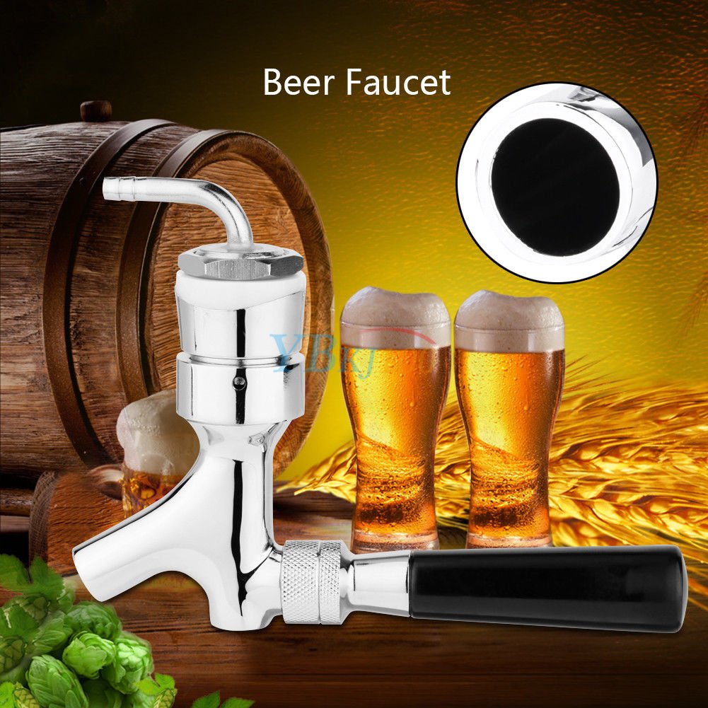 Beer Faucet Draft Chrome Shank w/ Elbow 1-2/5"X3/16" Brass Tap For Kegerator coi