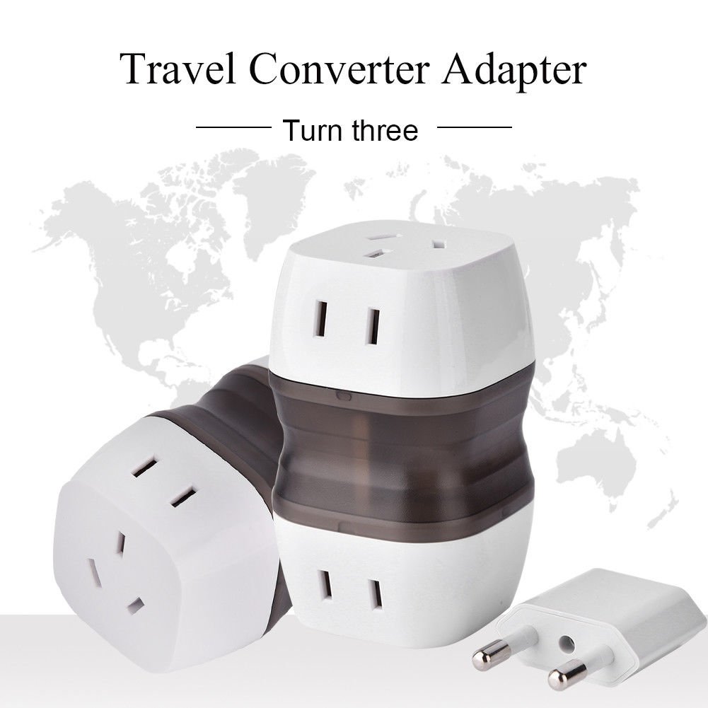 AU UK US EU Plug 3 in 1 Travel Charger Charging Socket Power Adapter Converter