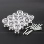 12pcs 25mm Diamond Shape Crystal Glass Cabinet Knob Cupboard Drawer Pull Handle