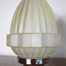 Cool original Art Deco frosted rocket light shade with chrome gallery lamp
