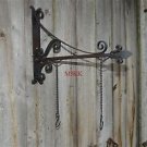 Antique style wrought iron sign board hanging bracket shop sign house name RHB1