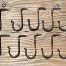 SET OF 10 SMALL TWISTED WROUGHT IRON MEDIEVIL HANGING HOOKS DRESSER HOOK MM1