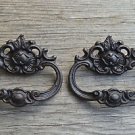 Pair French Rococo cast iron drawer pull furniture handle cabinet AL18