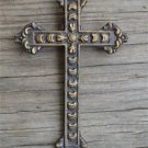 Small antique style brass holy cross crucifix HC1