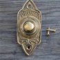 VICTORIAN GOTHIC REVIVAL STYLE BRASS FRONT DOOR BELL PUSH BUTTON BELL PUSHER CB7