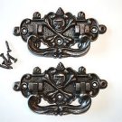 Pair of antique style coffin handles cast iron skull & crossbones treasure WH3