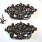 Pair of antique style coffin handles cast iron skull & crossbones treasure WH3