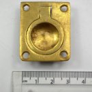 A solid brass vintage furniture handle inset casement lifting P22