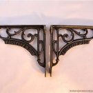 PAIR BEAUTIFUL ANTIQUE STYLE J DUCKETT & SON CAST IRON SHELF BRACKETS BRACKET