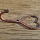 Small solid copper Shaker heart hook American folk art wall door hook hanger
