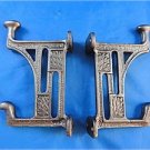 PAIR BEAUTIFUL ARTS AND CRAFTS STYLE CAST IRON MACKINTOSH COAT HOOK HANGER DOOR