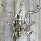 SUPERB LARGE OCEAN LINER SWIVEL MULTIPLE COATHOOKS RACK COAT HOOK DOOR WALL MH1
