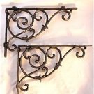 PAIR OF LARGE CLASSIC VICTORIAN VINES BRACKETS CAST IRON SHELF BRACKET CISTERN