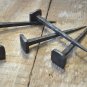 Set of 5 large handmade square head wrought iron nails door stud hanger IN1