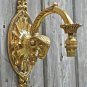 Superb Victorian style solid brass rams head wall light sconce lamp