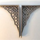 PAIR OF GOTHIC REVIVAL CAST IRON SHELF BRACKETS WALL BRACKET ANTIQUE STYLE