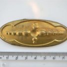 Original antique pressed brass furniture mount mirror cartouche emblem T3